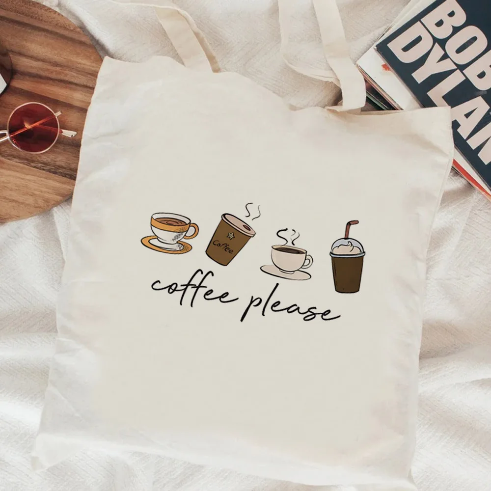 Coffee Love shopping bag grocery bolsa recycle bag tote bolso cotton bag reciclaje net woven grab