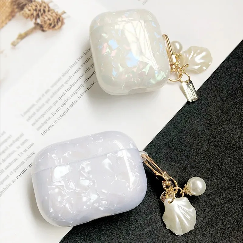 Dreamy Pearl Shell Soft Case with Keychain For AirPods Pro 2 For Airpods 3 2 1 Wireless Earphone Accessories Headphone Box Cover