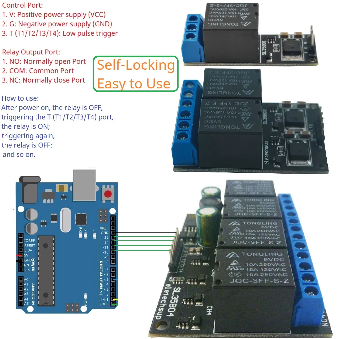 Bistable Multifunction Relay N1-4CH DC 12V Self-locking Flip-Flop PN Trigger Board for Arduino UNO Raspberry pi ESP32 ESP8266