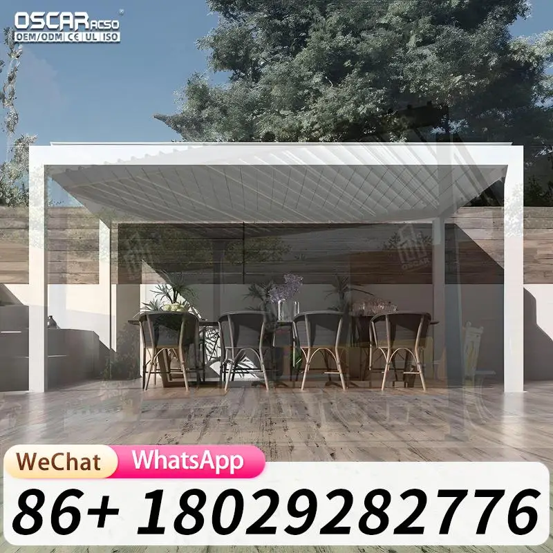 Weatherproof Backyard Arches Pergolas Innovative Retractable Smart Aluminum Outdoor Gazebos Pergola Patio Deck Garden Villa Wedd