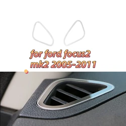2pcs Stainless Steel Air Conditioning Vent Cover Ac Outlet Sticker for Ford Focus 2 MK2 2005 - 2012 Accessories