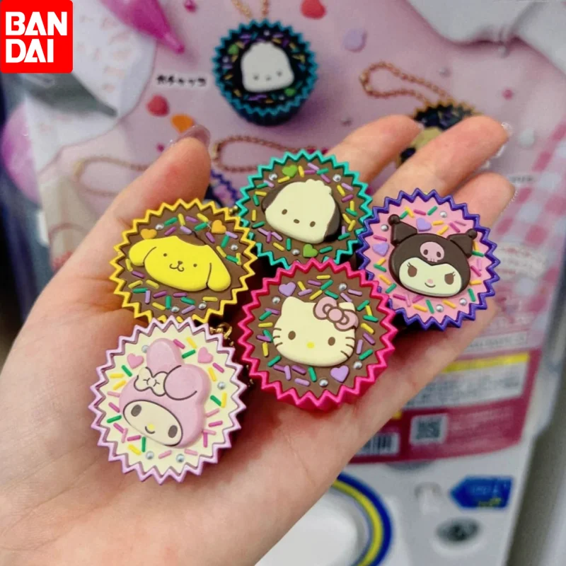

Bandai Sanrio фигурки Hello Kitty Mymelody Cinnamoroll Purin Kuromi шоколадный десерт гашапон ключ рюкзак подвесная цепочка
