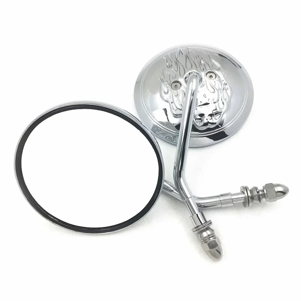 قطع غيار الدراجات النارية المرايا الجانبية لـ Harley Davidson Softail Dyna Sportster Touring Round Rear View Breakout FXSB 2013-2015 #6