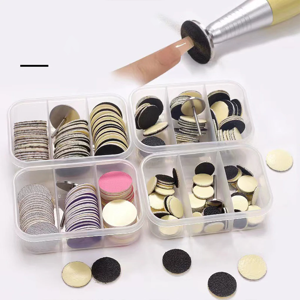 15/20/25mm 60pcs set Nail Shaping Tool Container Classified Storage For Foot Files And Pedicure Discs Dustproof