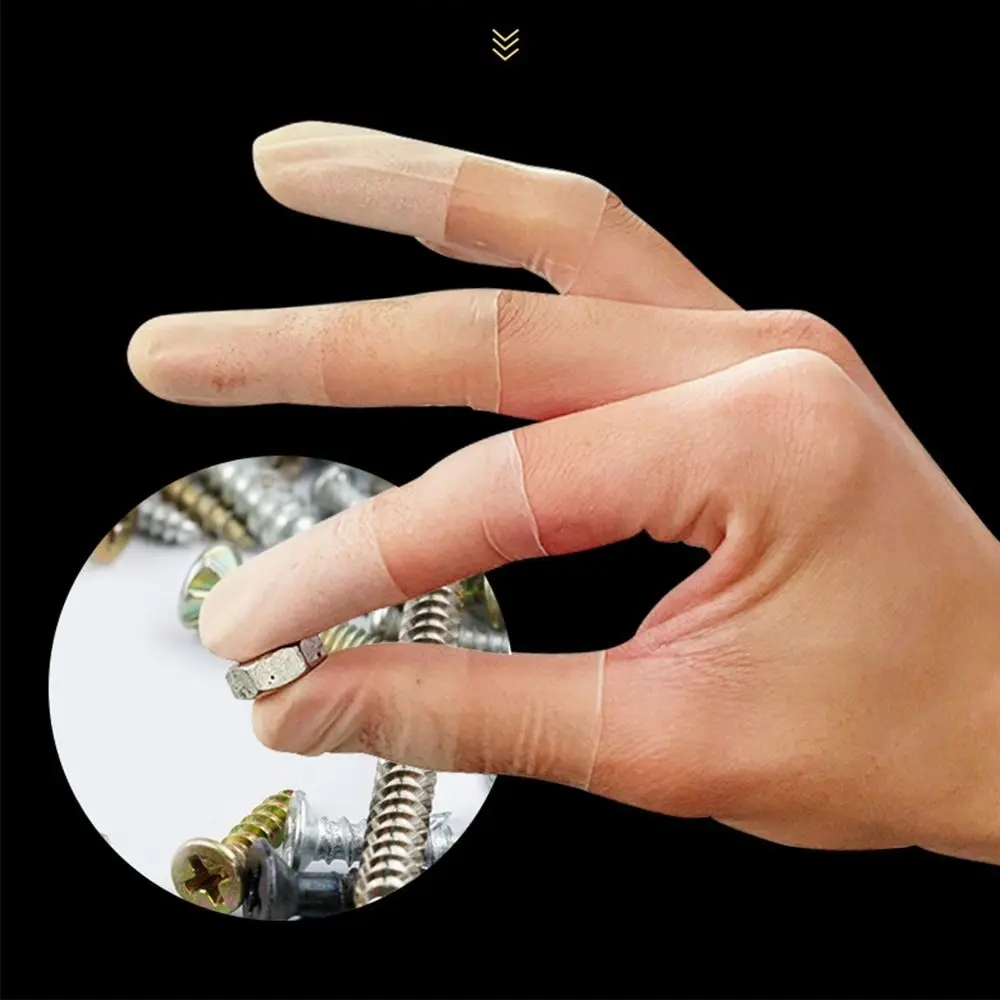 100PCS Latex Disposable Finger Cover Transparent Frosting Dustless Anti-static Finger Cots Comfortable Non-slip