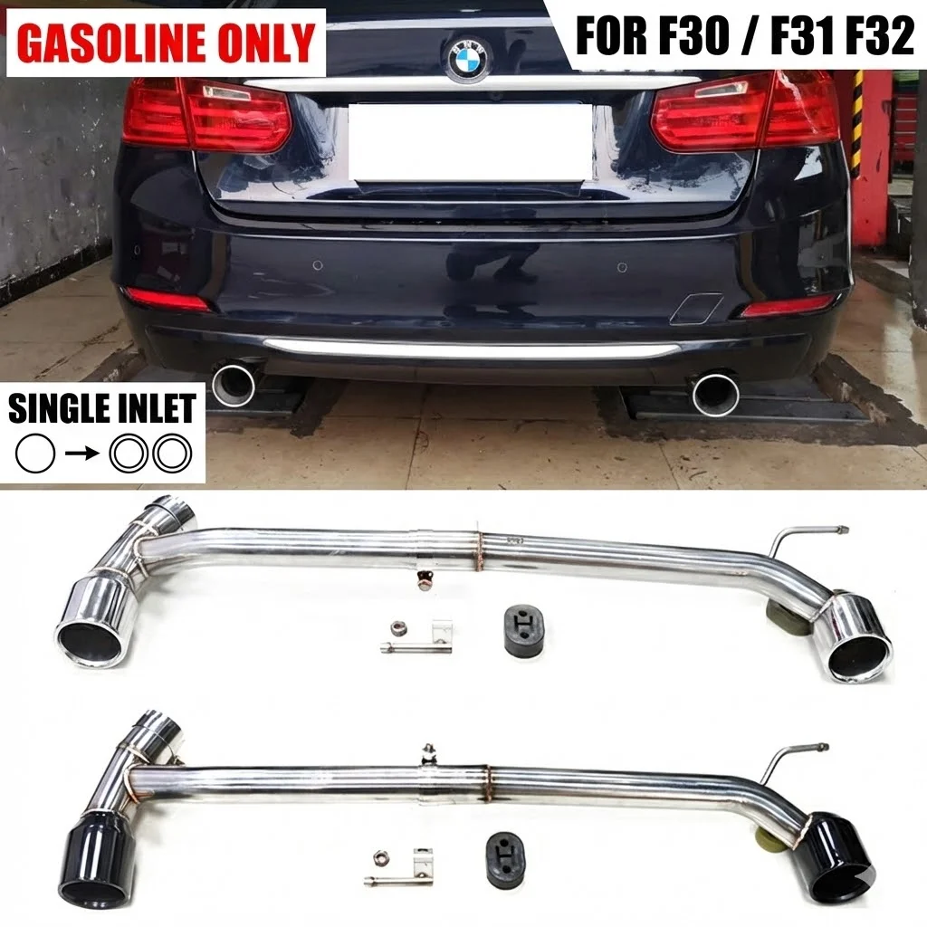 Dual Exhaust Tip Conversion for BMW F30 F31 F32 F36 320i 420i 318i 418i Petrol 335i Style Single Tip Muffler Pipe Tuning