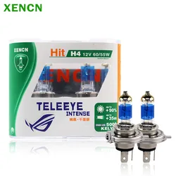 XENCN H4 Intense Teleeye Halogen Headlamp 12V 60/55W White Car Bulbs 5000K Xenon Look OEM Quality High Bright Auto Lamps 2 Pcs