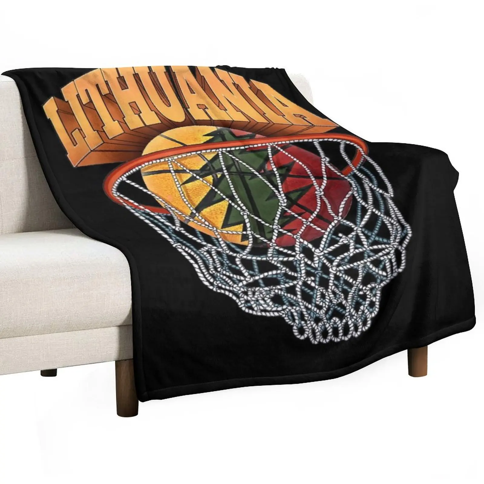 Lithuania Basketball Skeleton Net Classic Throw Blanket Luxury Plush for babies Blankets