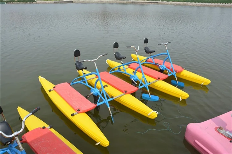 Manufacturer Outdoor Riding Aquatic Park Portable Foldable Water Pedal Boat Bicycle Aqua Water Bikepromote sales