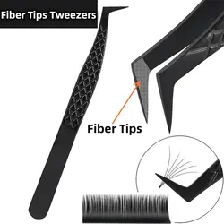 Fiber Tip False Lash Tweezers For Eyelash Extensions Clip Boot Volume Isolation Precise Nano Eyebrow Nail Art Tongs Makeup Tools