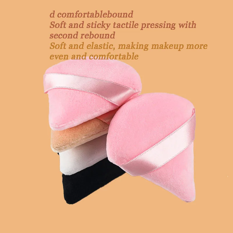 6Pcs Triangle Powder Puff Mini Face Makeup Sponge Cosmetics Soft Cotton Face Powder Puff lavabile Velvet Makeup Puff Tools