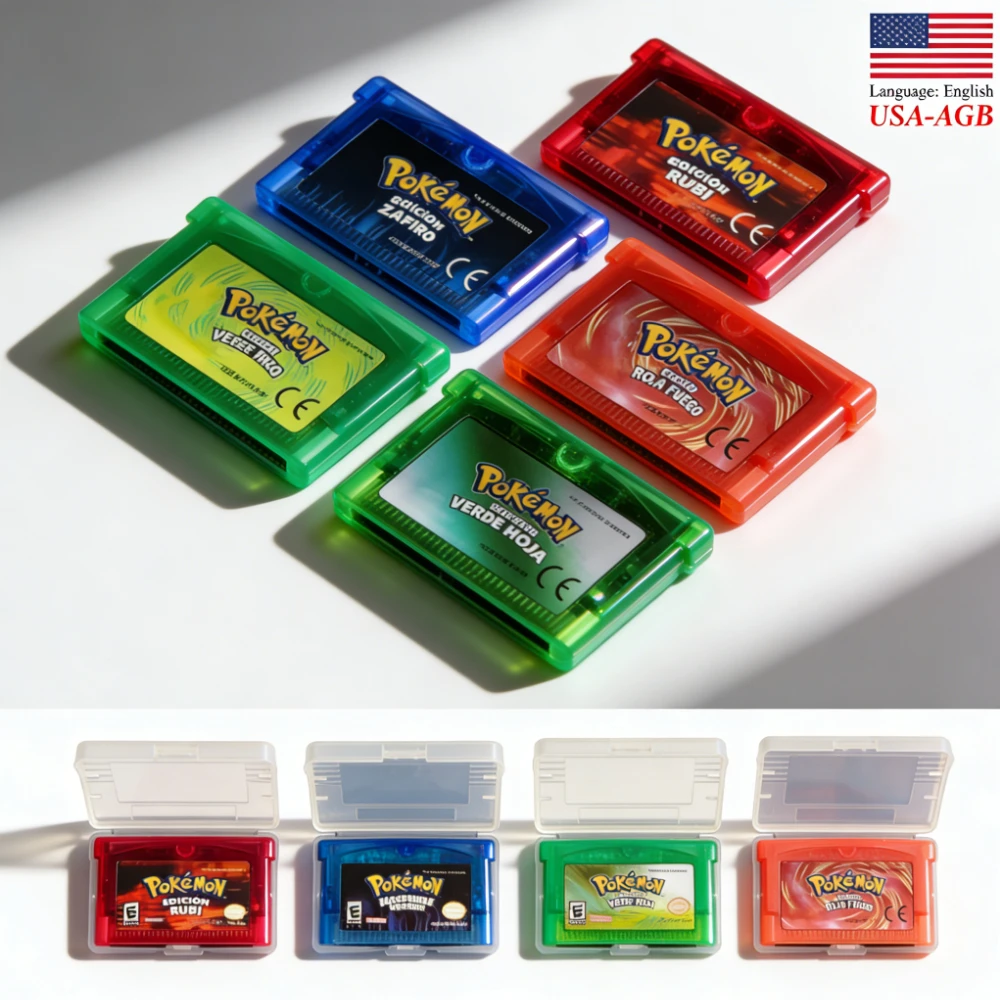 

Набор игровых картриджей Pokémon для GBA (32 бит), версия для США: Ruby, Sapphire, Emerald, FireRed, LeafGreen для Game Boy Advance