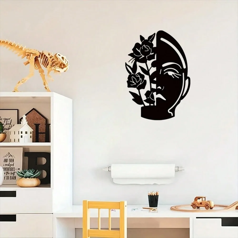 

Rose Metal Face Wall Art Modern Decor for Living Room Housewarming Gift