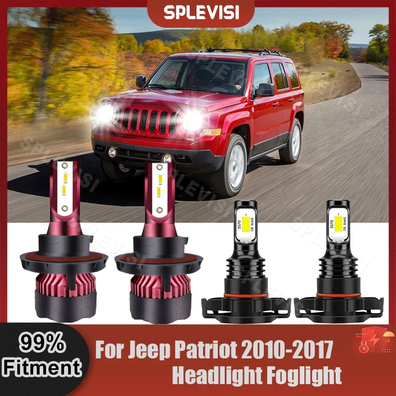 Plug And Play Headlight High Low Beam Foglamp Combination Set 270W For Jeep Patriot 2010 2011 2012 2013 2014 2015 2016 2017