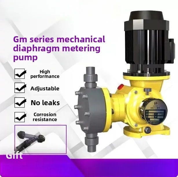 GM Series Mechanical Diaphragm Dosing Metering Pump Anti-Corrosion Acid Alkali Resistance Sewage Treatment Adjustable Electric