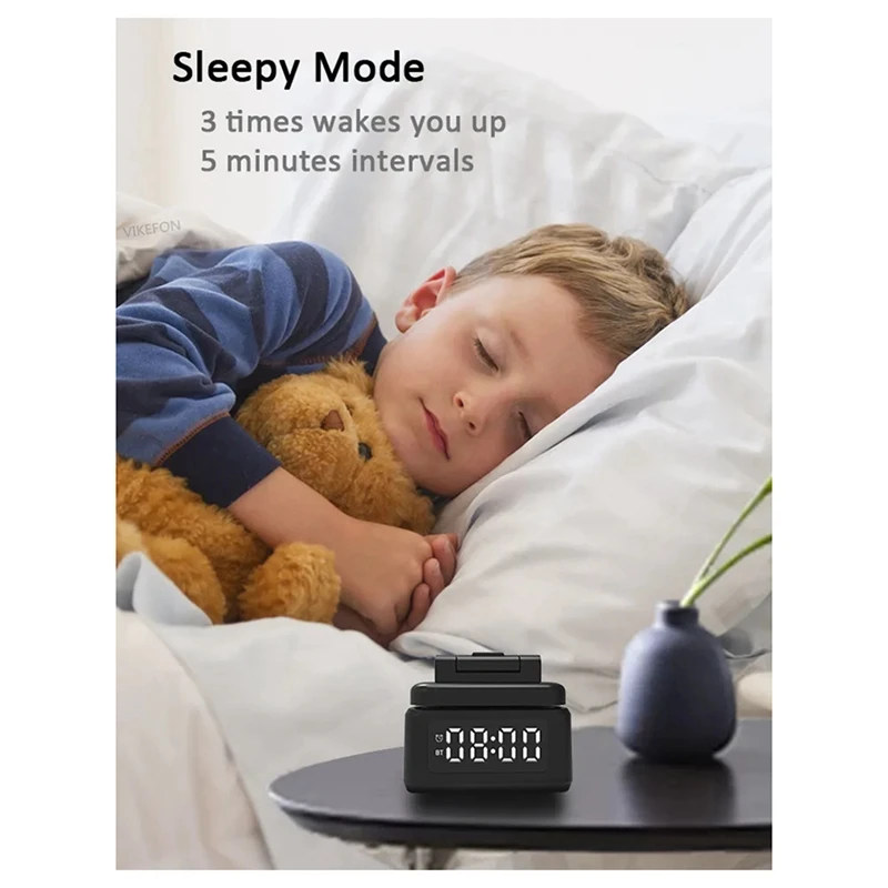 Soporte para teléfono móvil BQ12, cargador inalámbrico, carga rápida, Altavoz Bluetooth, despertador, tableta, soporte perezoso