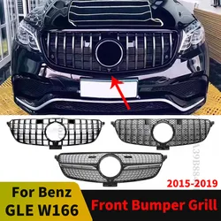 Front Grille Racing Bumper Grill GT GTR Diamond Styling Replacement For Mercedes Benz GLE W166 2015-2019 320 350 400 300 500 Kit