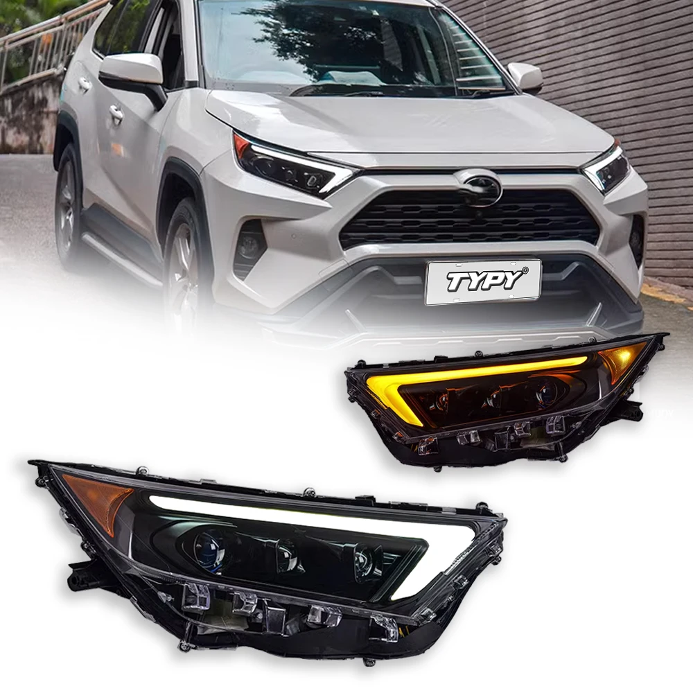 New LED Headlight Upgrade Modified Full Head Lamp For Toyota RAV4 2019-2022 Turn Signals Daytime Running  Lights