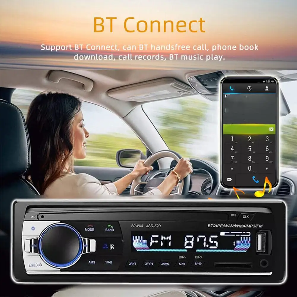 Car Mounted Bluetooth MP3 Single Chip Car Card Insertion USB Flash Drive FM Radio Bluetooth MP3