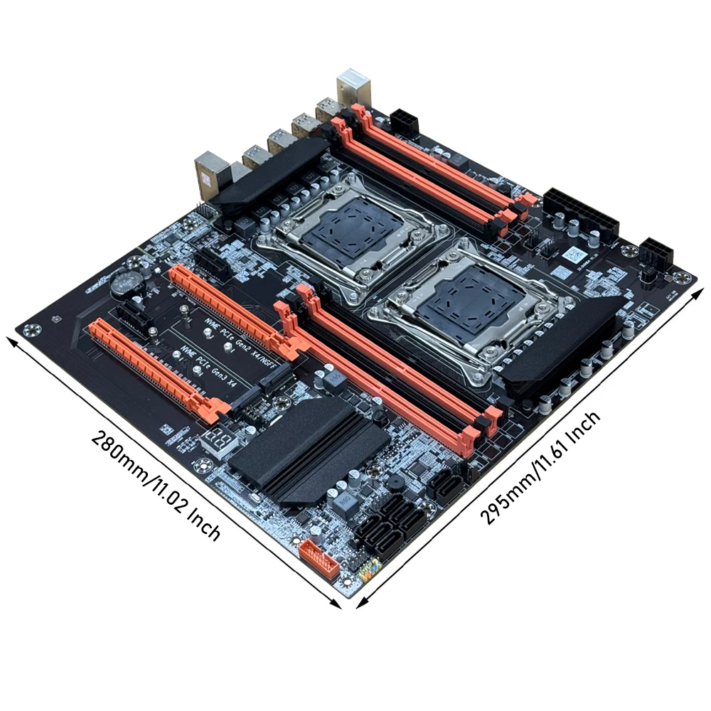 Armazém brasil x99 placa-mãe cpu dupla lga 2011-3 soquetes duplos c612 chip mainboard sata3 8 * ddr4 m.2 nvme intel xeon e série ai