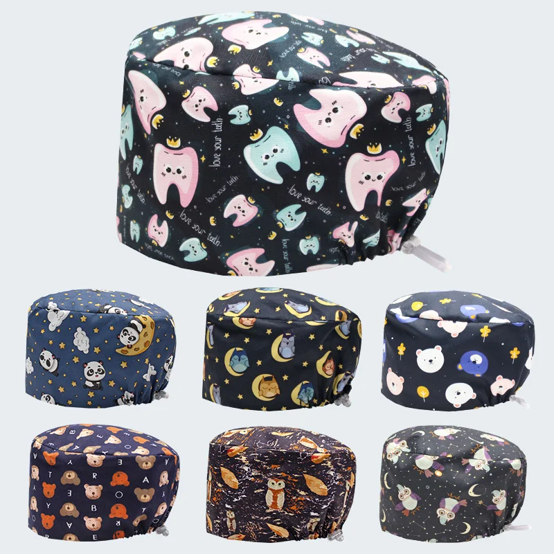 

Wholesale Nurse Surgical Cap Cotton Breathable Pet hospital Working Hats Nursing Accessories Cotton Medical Scrub Hats K981