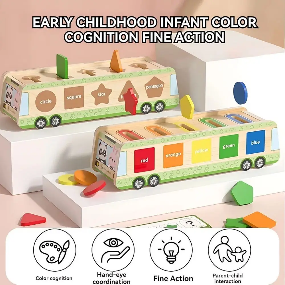 Scatola di smistamento delle forme in legno con cognizione geometrica Montessori Gioco da tavolo multicolore per l'ordinamento delle forme e dei colori per l'educazione precoce