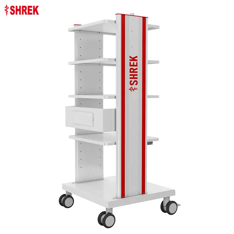 Shrek 303 Stainless Steel 2D Medical Endoscopy Trolley Laparoscopic Car Layers for Hospital    Accessories