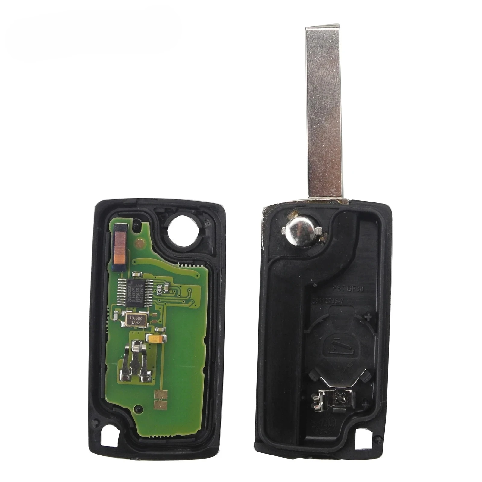 푸조 107 207 307 307S 308 407 607용 2버튼 플립 키 리모컨 FOB PCF7961 PCF7941 칩