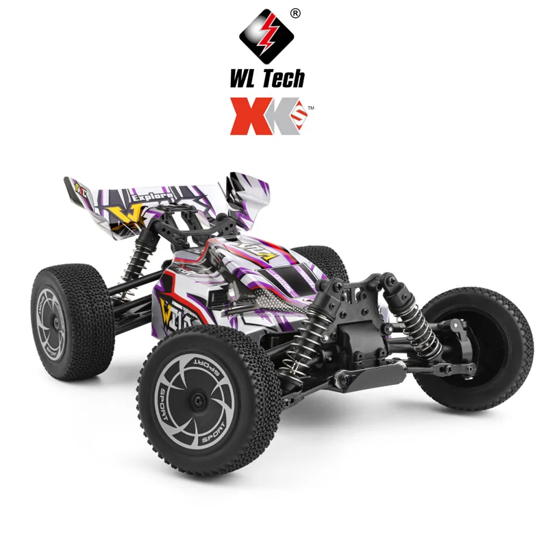 Wltoys 144018A Double Style Car Shell Tire 35Km/H High Speed Racing RC Off-Road Drift Car Toys 1/14 2.4GHz 390 Brushed Motor 4WD