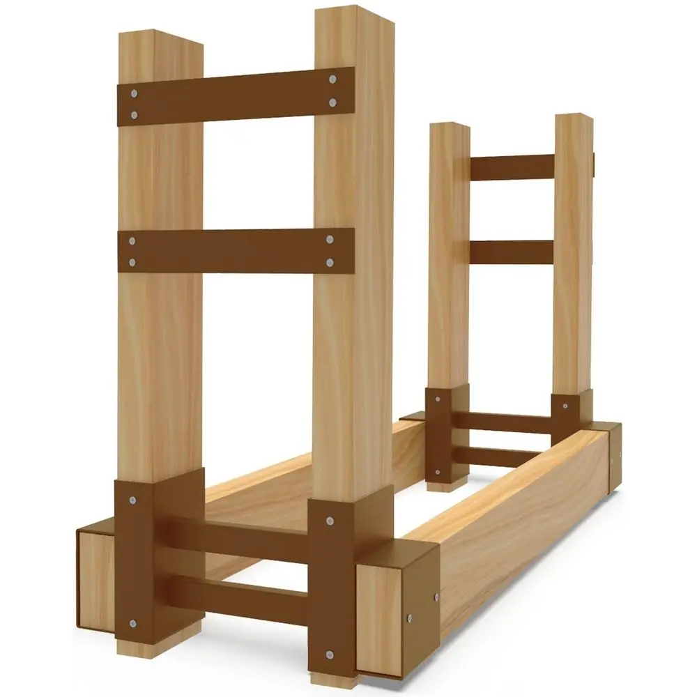 

Комплект кронштейнов для дровниц, регулируемая подставка для хранения дров, держатель для бруса 2x4, коричневый, набор из 2 штук