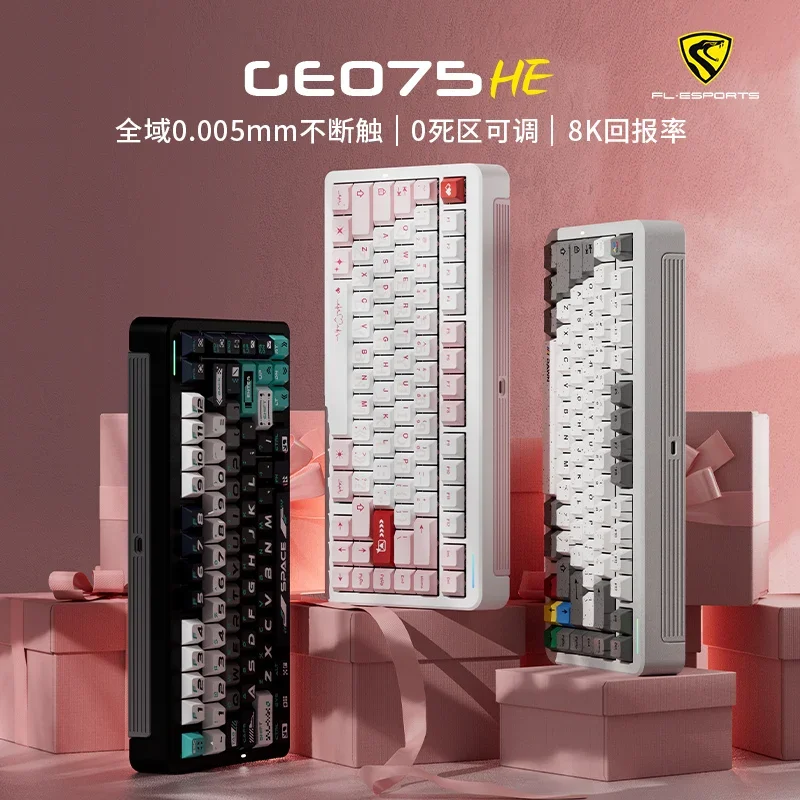 FL·ESPORTS Geo75 HE Magnetic Switch Mechanical Keyboard Alumium Alloy Customized Gaming Keyboard Pc Accessories Gamer Man Gifts