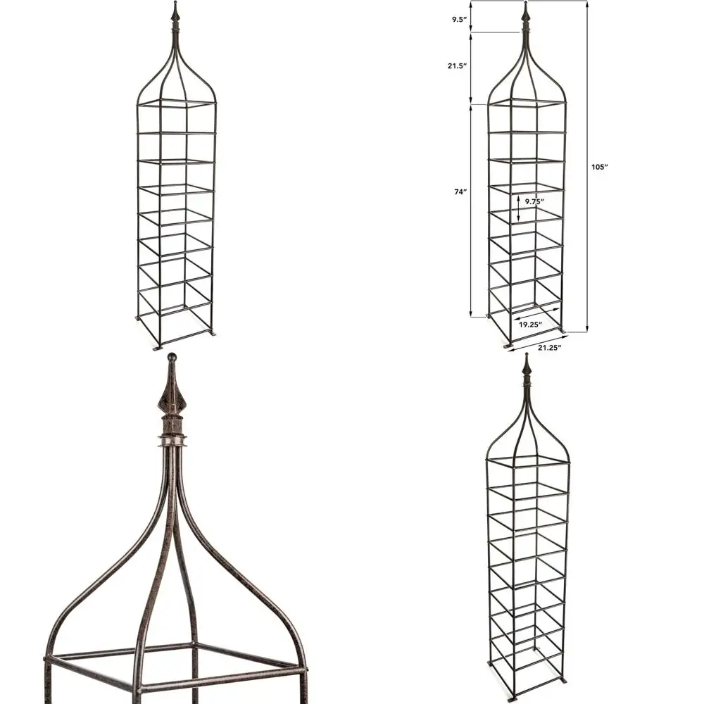 

Вертикальная металлическая решетка обелиск для сада - высокий двор, художественные вьющиеся растения, розы, устойчивый к атмосферным воздействиям орнамент из кованого железа