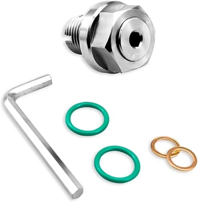 

M12.1-1.25 x 15mm Oil Drain Plug Oversize Piggyback, Stainless Steel Self Tapping Oil Pan Thread Repair Kit with O-Ring M18.1