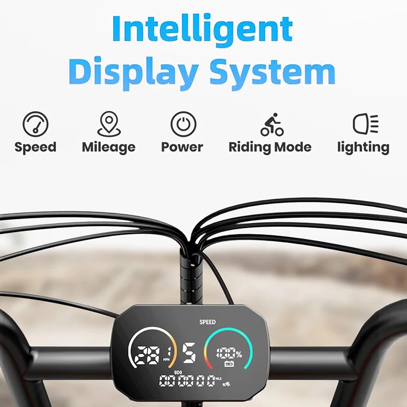 미국산 1000W 시티 전기자전거 48V15H 배터리 팻 타이어 전기자전거 26인치 타이어 통근용 전기자전거 오프로드 전기자전거