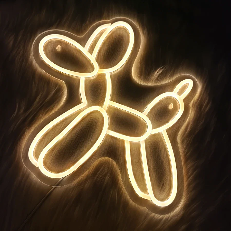 

Used For Holiday Parties, Birthday Themes, Bar Wall Lights,Neon Sign Of Balloon Dog, Warm White Puppy Wall Decor, Usb Powered