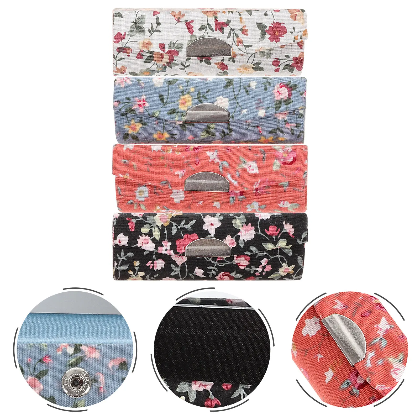 

4Pcs Lipstick Holder Mirror Compact Portable Lipstick Storage Case Outdoor Travel Organizer Mirror Jewelry Box