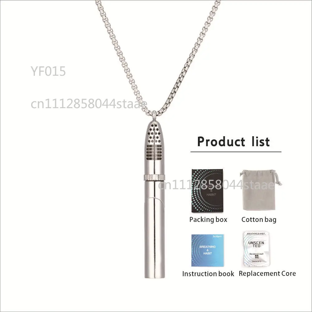 Rocket Shaped Aromatherapy Necklace Stainless Steel Perfume Bottle Pendant with Cotton