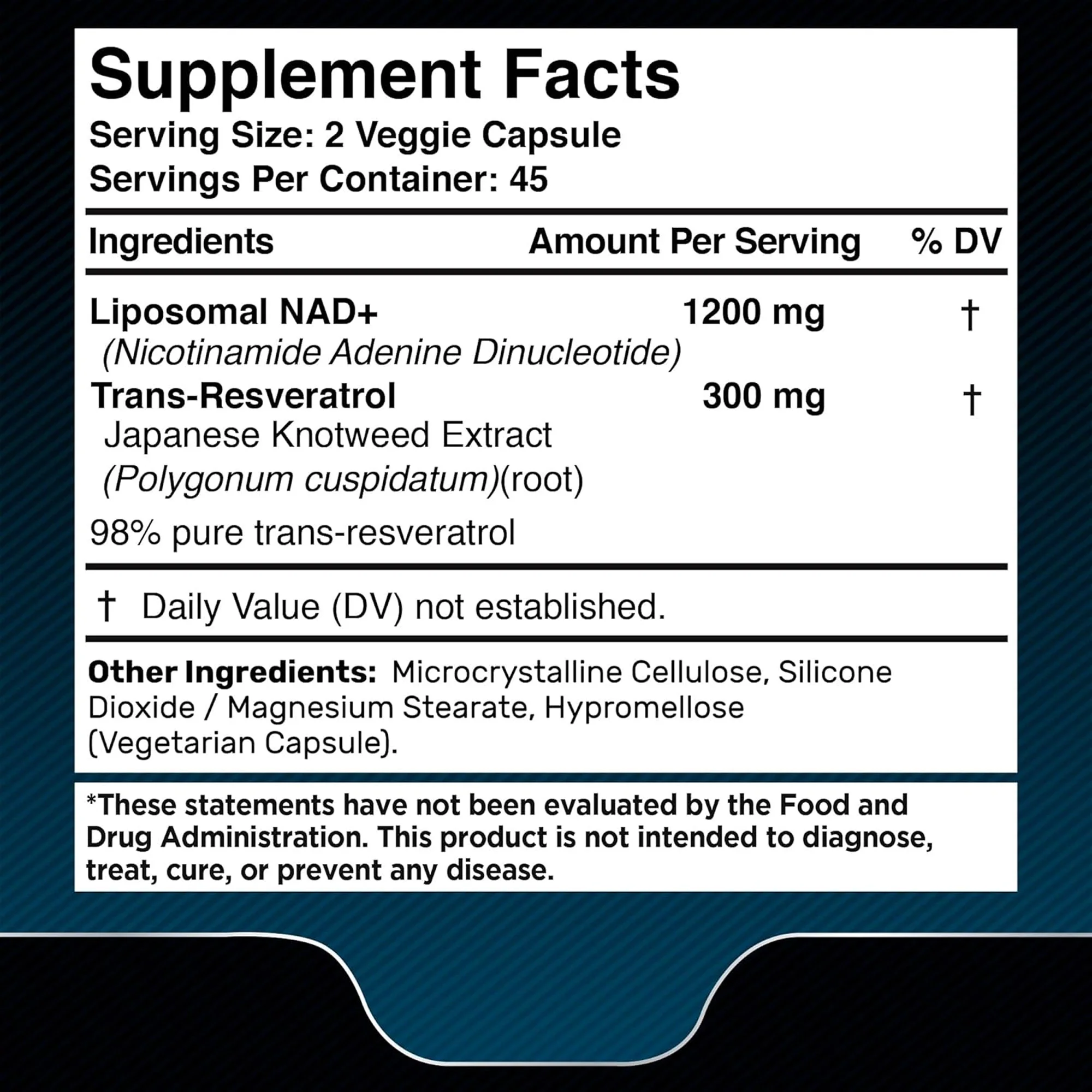 Resveratrol NAD+ Supplement - Support Cellular Health, Stamina & Healthy Aging, Supports DNA Repair and Healthy Metabolism