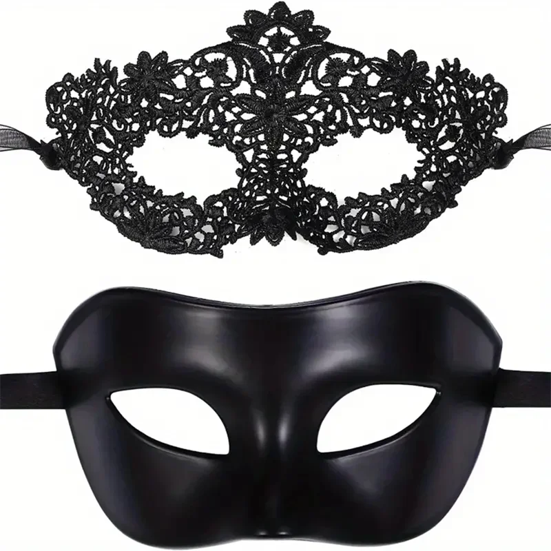 ผู้ชายผู้หญิง Masquerade พรหมเซ็กซี่ Black Eye หน้ากากคู่ Venetian COSPLAY Props ฮาโลวีน Carnival PARTY Headdress หน้ากากครึ่งหน้า
