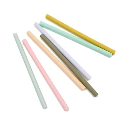 3 Pc of Reusable Food Grade Silicone Straws Straight Tube Color Silicone Toddler Beverage Juice Milk Tea Thick Straight Tube