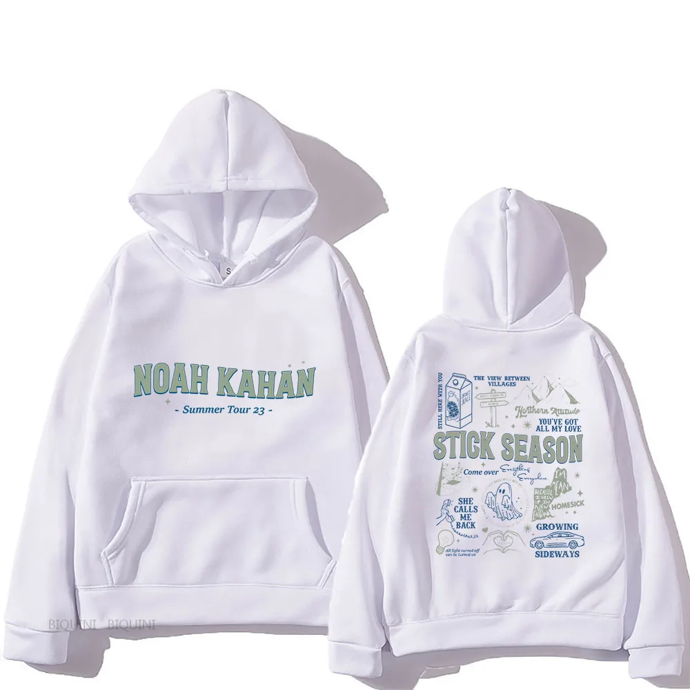 Noahh Kahann Stick Season felpe con cappuccio Hip Hop felpe da uomo 2023 lettera stampa Harajuku vestiti pullover con cappuccio in pile prevalente