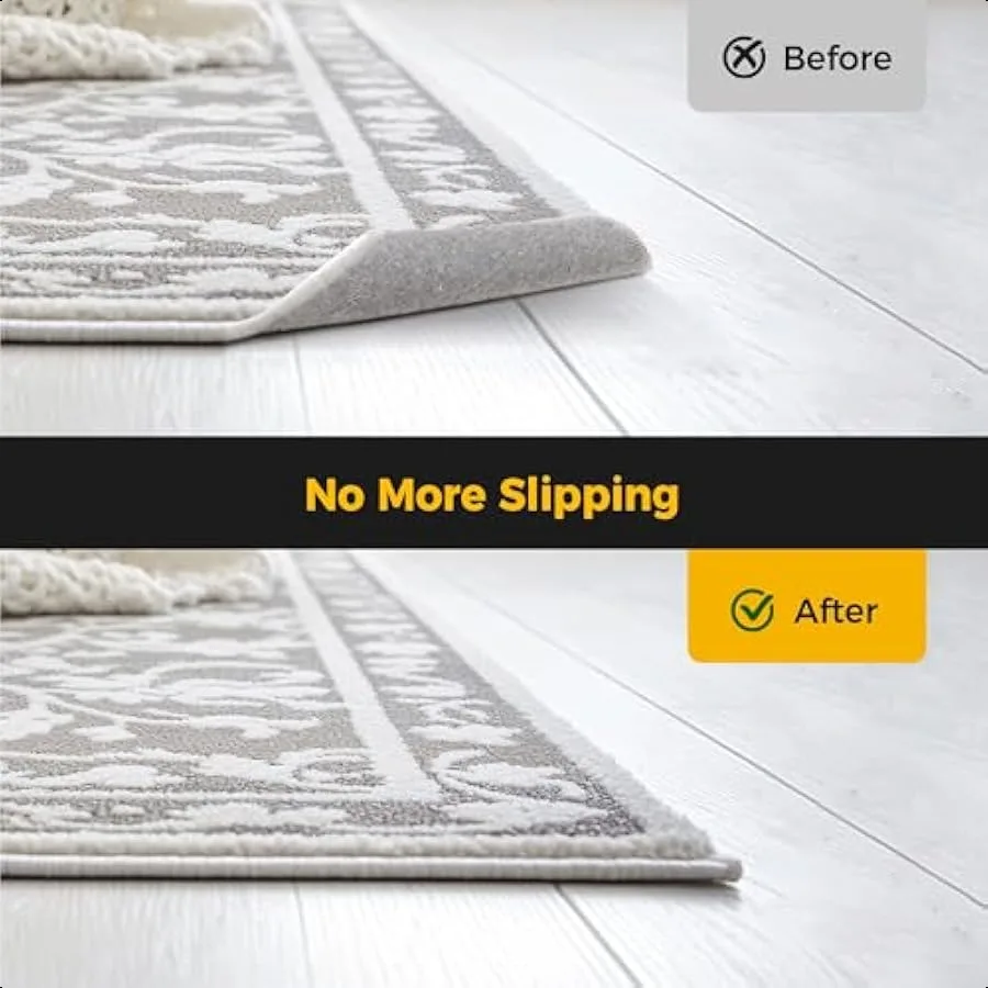 12 Pcs Rug Tape Non Slip Rug Pads Grippers for Hardwood Floors and Tiles Double Sided Adhesive Carpet Tape Reusable and Washabl