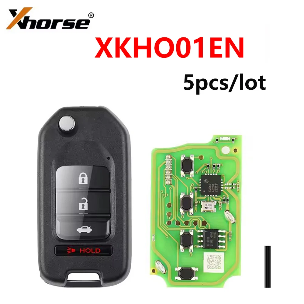 5pcs/lot Xhorse XKHO01EN Universal Remote Key Fob 3+1 Button for Honda Type Key