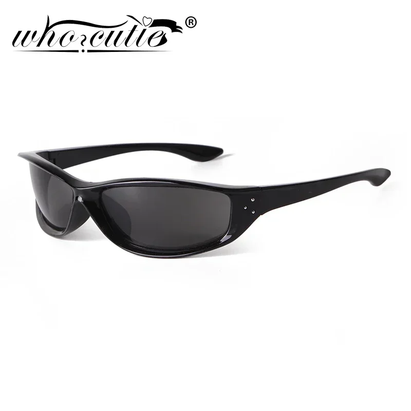 Retro Y2K Mirror Wrap Sport Sunglasses Men Women Brand Designer Vintage Rectangle Shade Eyewear Male Cycling Driving Sun Glasses
