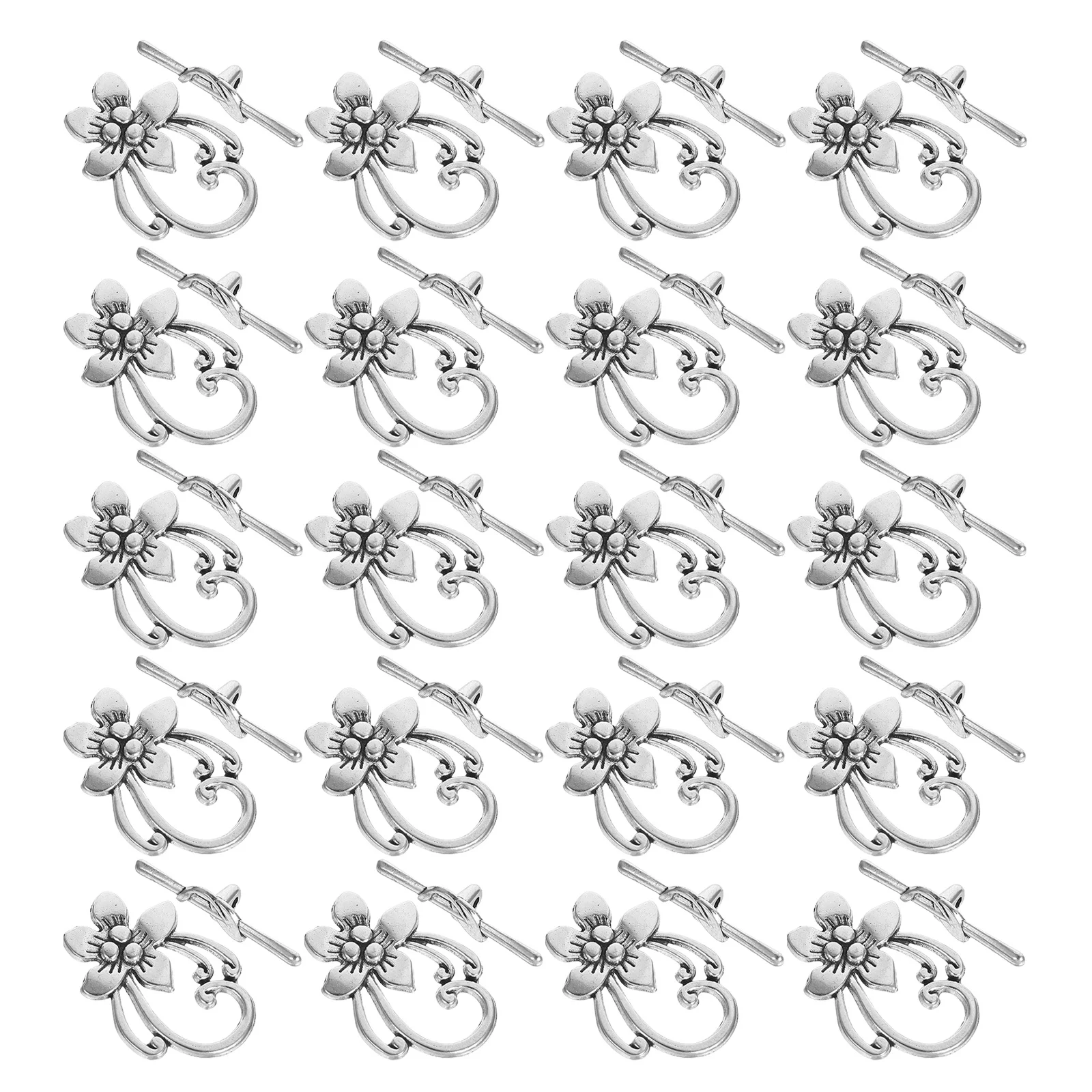 20 pezzi Ot chiusure a ginocchiera connettori durevoli in lega stile vintage per gioielli fai da te che realizzano braccialetti collana chiusura a ginocchiera