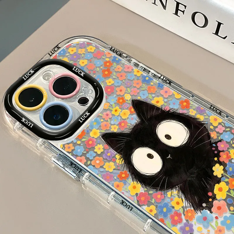 Niedliches Kätzchen, Liebliche Katze, Luftkissen-Spiegel-Handyhülle für iPhone 17 15 14 16 Pro Max 13 12 11 Pro XR XS 7 8 Plus 17Air Art Cover – Detail 18