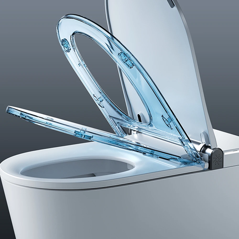 2026 Smart One-Piece Elongated Ceramic Toilet Built-In Pump Heated Seat Foam Shield Remote Control Dual-Flush P-trap/S-trap Drai