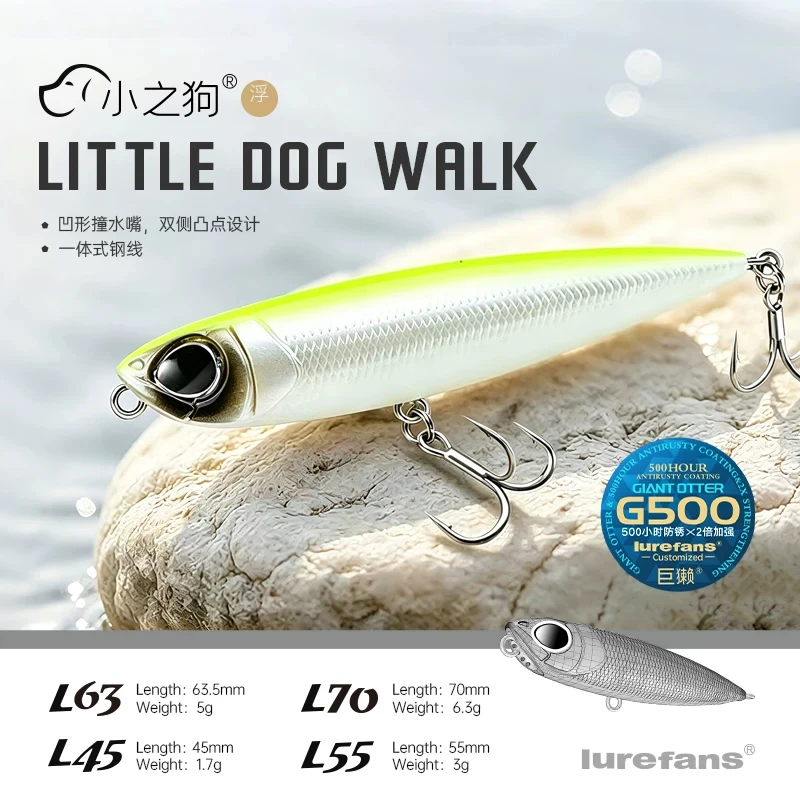 Lurefans Little Dog Walk Schwimmender Sinkender Pencil Micro-Köder 1,7g/3g/4,5g/5g/6,3g Künstlicher Wobbler Harter Köder
