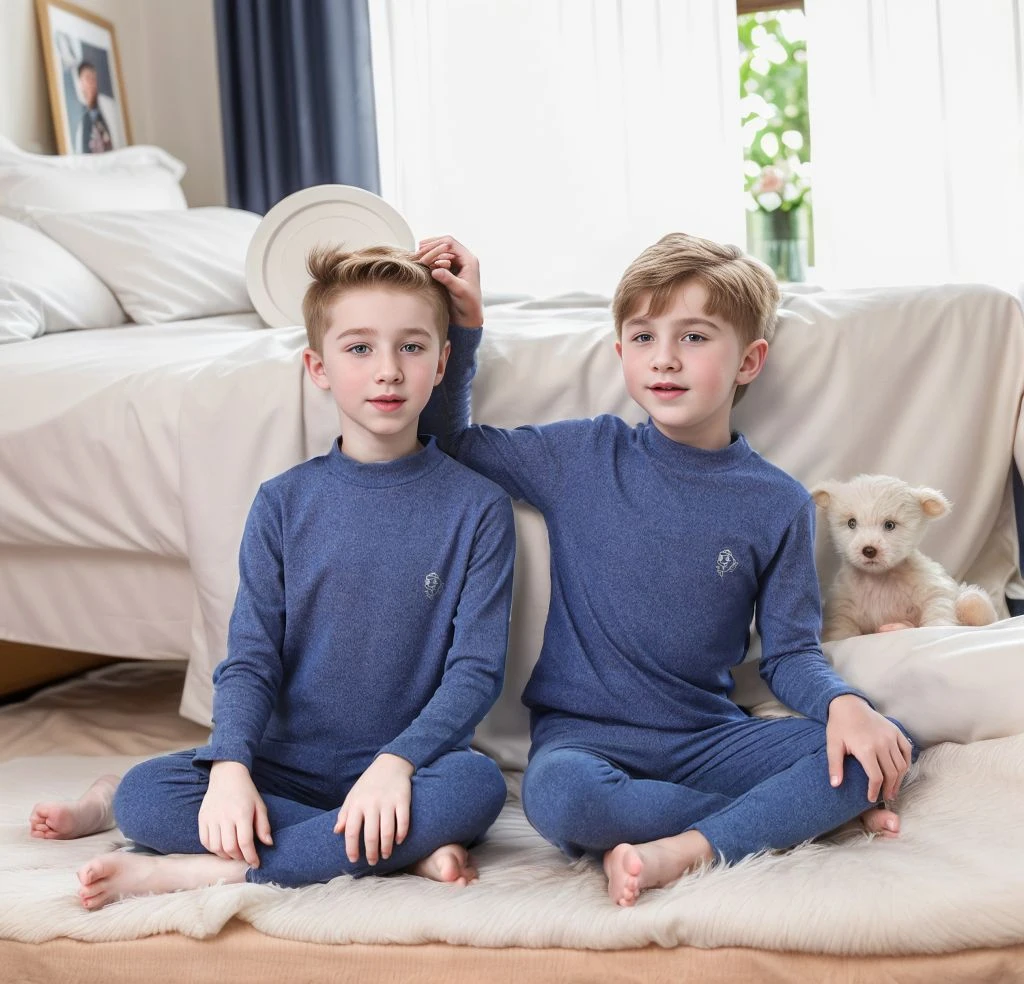 Kids Autumn Cotton Thermal Underwear Tops+Pants 2-Piece Set Boys Sleepwear Cartoon Print Girls Pajama Suit Winter Clothes 3-14 Y image 6