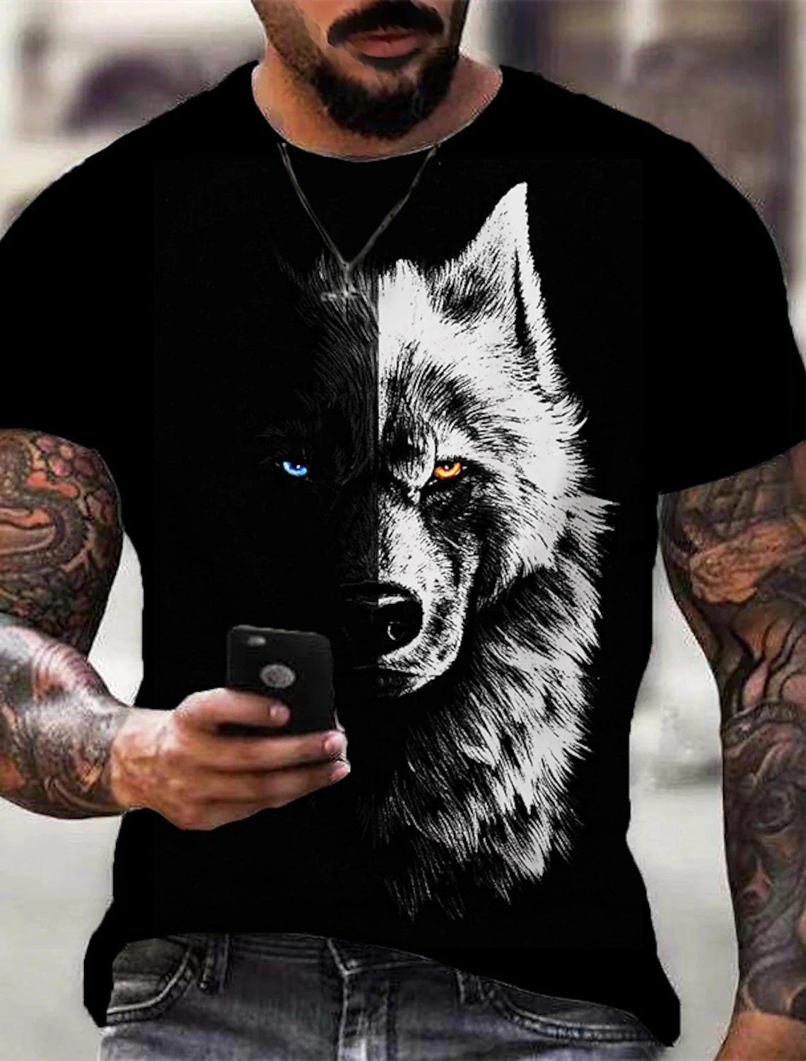 Animal Pattern Mens T Shirt 3D Barbarian Bear Short Sleeve Fashion Personalized T Shirt Loose Oversized T Shirt Men\'s Clothing